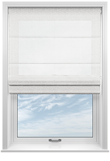 Gemstone Voile, White - Twist&Fit Roman Blind